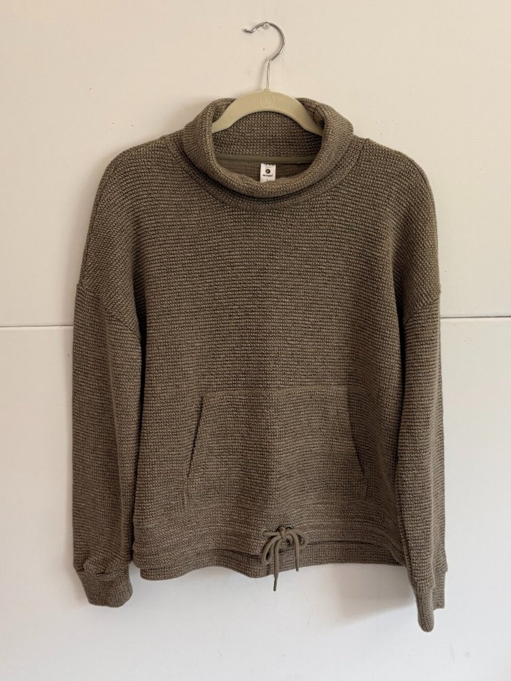 90 Degree Woman Green Cozy Cowl Mock Neck Pullover Knit Sweatshirt Size Large